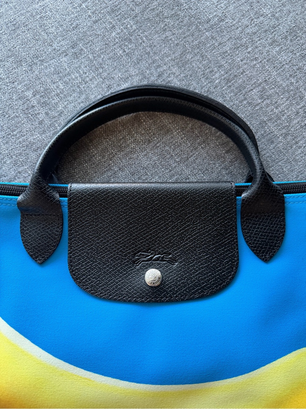 Longchamp Blue Banana Graphic Tote Bag - Picture 2 of 9